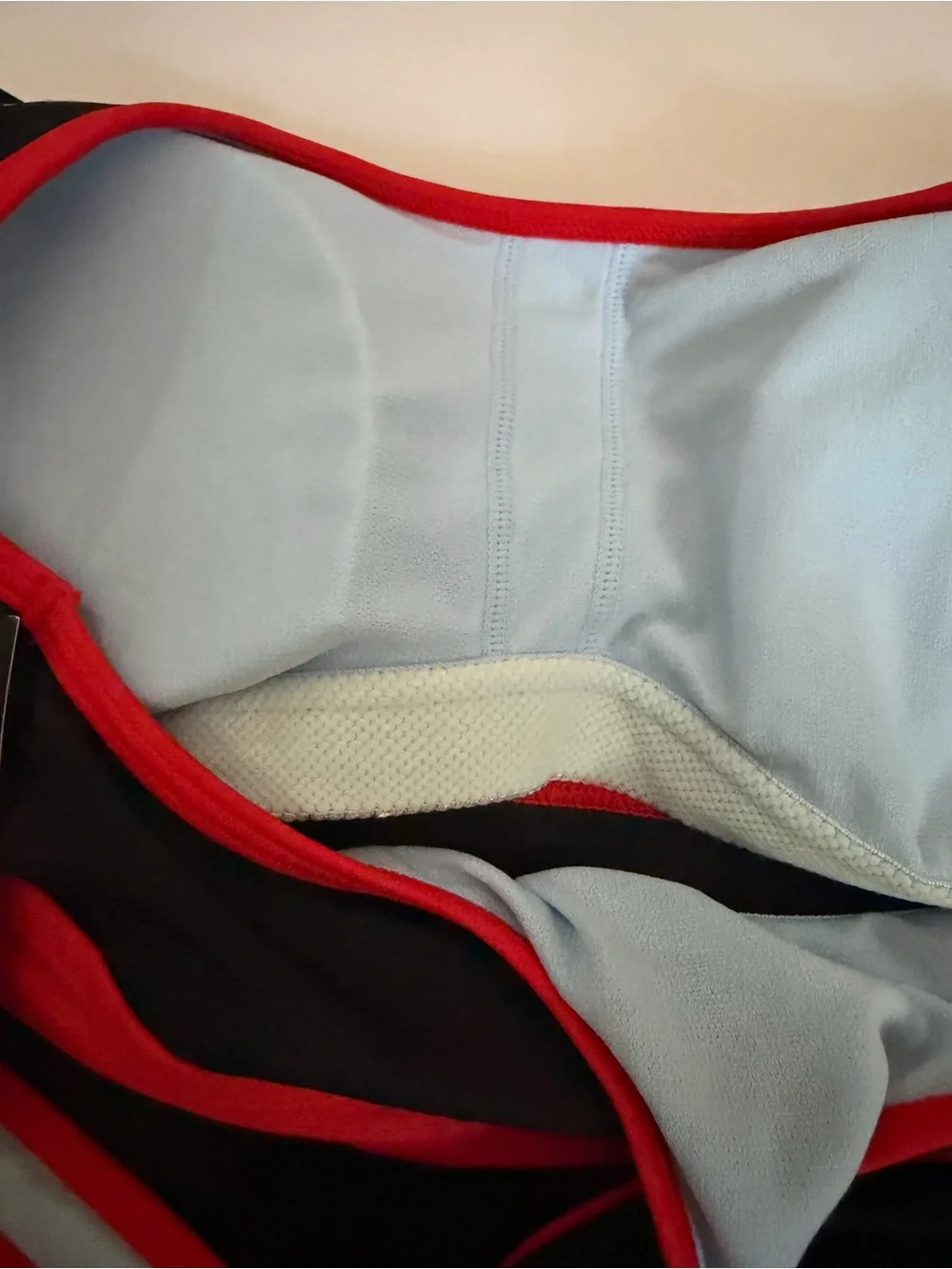 Nike Black Red White Tankini Swim Top with Yellow Swoosh New